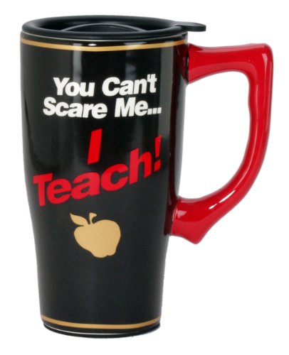 Spoontiques You Can't Scare Me Travel Mug, Black