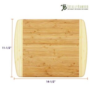 Totally Bamboo Kauai Bamboo Serving & Cutting Board, 14" x 11.5", Natural Two Tone