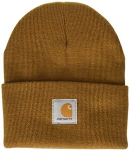 carhartt men’s knit cuffed beanie, brown, one size