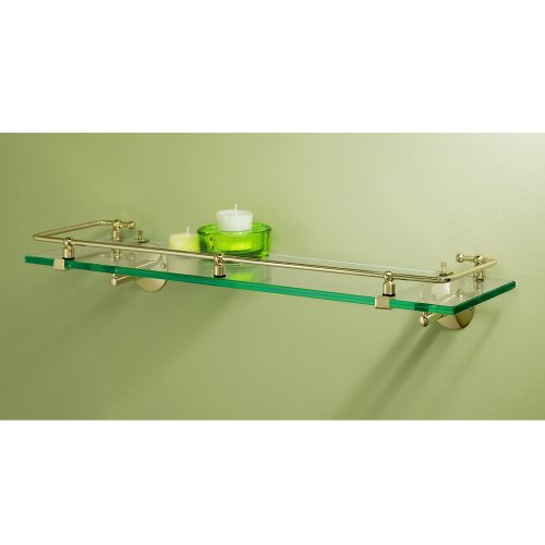 Gatco 1438 Glass Railing Shelf, Brass