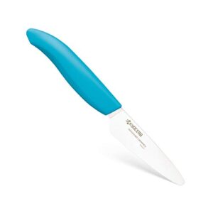 kyocera advanced ceramic revolution series 3-inch paring knife, blue handle, white blade