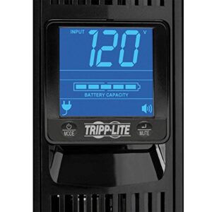 Tripp Lite SMART1500LCD 1500VA Smart UPS Battery Back Up, 900W Rack-Mount/Tower, LCD, AVR, USB, DB9, 3 Year Warranty & Dollar 250,000 Insurance Black