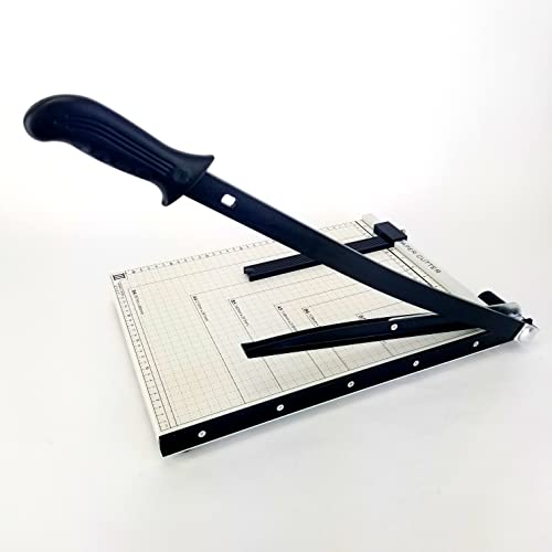 A4 Guillotine Paper Cutter with Metal Base, (12" x 10" inch top), Paper Trimmer with Multi Sheet Capacity, Heavy Duty Blade for Photo Craft Cardstock, Large Paper Cutter for Home or Office