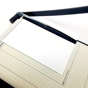 A4 Guillotine Paper Cutter with Metal Base, (12" x 10" inch top), Paper Trimmer with Multi Sheet Capacity, Heavy Duty Blade for Photo Craft Cardstock, Large Paper Cutter for Home or Office