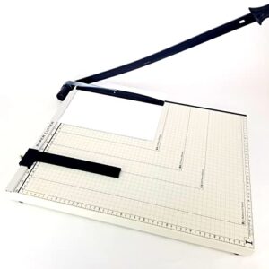 A4 Guillotine Paper Cutter with Metal Base, (12" x 10" inch top), Paper Trimmer with Multi Sheet Capacity, Heavy Duty Blade for Photo Craft Cardstock, Large Paper Cutter for Home or Office