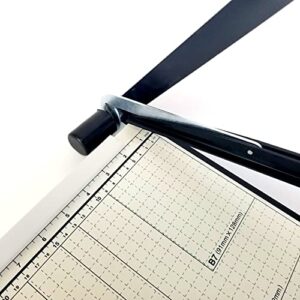 A4 Guillotine Paper Cutter with Metal Base, (12" x 10" inch top), Paper Trimmer with Multi Sheet Capacity, Heavy Duty Blade for Photo Craft Cardstock, Large Paper Cutter for Home or Office