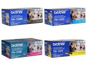 brother tn110bk, tn110c, tn110m, tn110y black, cyan, magenta and yellow toner – -cartridge set