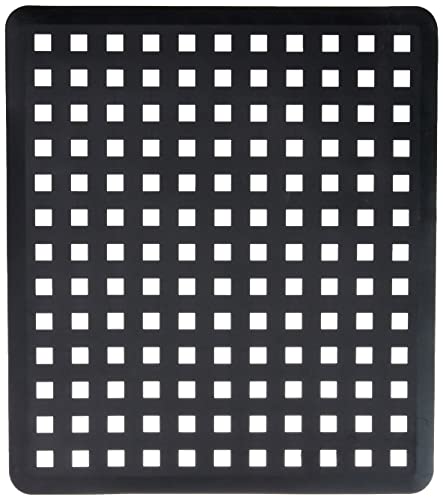 iDesign 36660 Euro Plastic Sink Grid, Non-Skid Dish Protector for Kitchen, Bathroom, Basement, Garage, 12.5" x 11" - Black