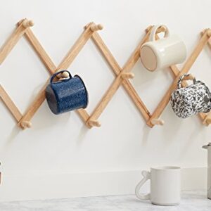 Fox Run Expanding Beechwood Coffee Mug Wall Rack