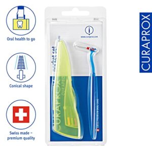 Curaprox CPS 457 Pocket Set Interdental Brushes, Pocket Set with Storage Box, Holder and All 5 CPS Prime Interdental Brushes