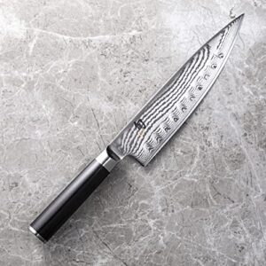 Shun Cutlery Classic Hollow Ground Chef's Knife 8”, Ideal for All-Around Food Preparation, Authentic, Handcrafted Japanese Knife, Professional Chef Knife