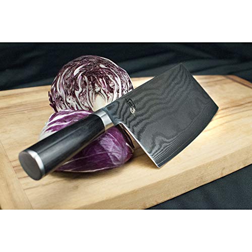 Shun Cutlery Classic Vegetable Cleaver 7”, Chinese-Style Cleaver, Ideal for Processing Large Vegetables, Authentic, Handcrafted Japanese Cleaver Knife