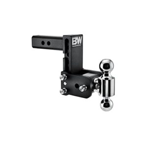 b&w trailer hitches tow & stow adjustable trailer hitch ball mount – fits 2″ receiver, dual ball (1-7/8″ x 2″), 5″ drop, 10,000 gtw – ts10038b