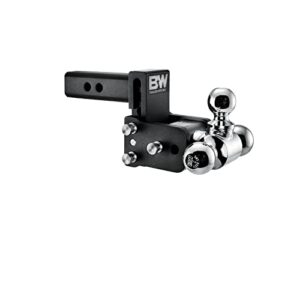 B&W Trailer Hitches Tow & Stow Adjustable Trailer Hitch Ball Mount - Fits 2" Receiver, Tri-Ball (1-7/8" x 2" x 2-5/16"), 3" Drop, 10,000 GTW - TS10047B