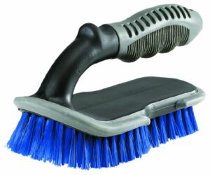 shurhold 272 scrub brush with soft, comfort handle with finger grips and a safety bumper