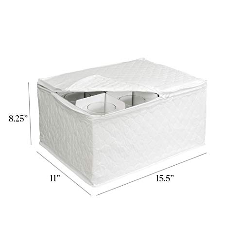 Richard's Homewares - Stemware Storage Chest for Up to 12 Glasses - White