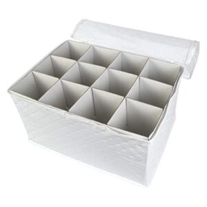 Richard's Homewares - Stemware Storage Chest for Up to 12 Glasses - White