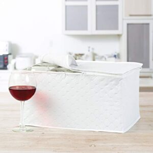 Richard's Homewares - Stemware Storage Chest for Up to 12 Glasses - White