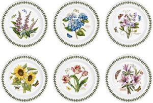 portmeirion botanic garden dinner plates, set of 6 assorted motifs
