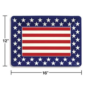 Medium Plastic Serving Tray- Red, White and Blue Patriotic