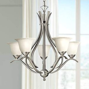 Kichler Dover 23" 5 Light Chandelier with Etched Seeded Glass in Brushed Nickel