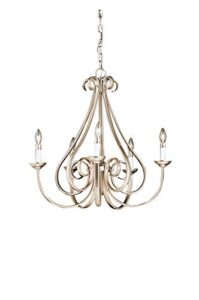 kichler dover 24.5″ 5 light chandelier in brushed nickel