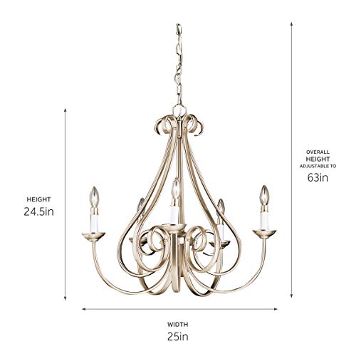 Kichler Dover 24.5" 5 Light Chandelier in Brushed Nickel