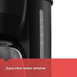 BLACK+DECKER 5-Cup Coffeemaker, Black, DCM600B