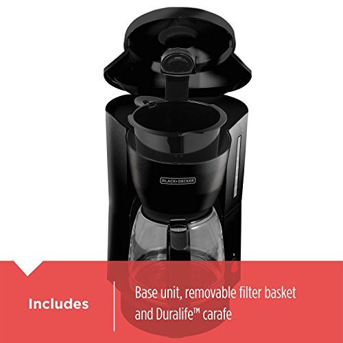 BLACK+DECKER 5-Cup Coffeemaker, Black, DCM600B