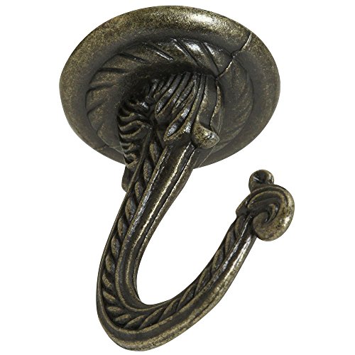 National Hardware N274-852 V2672 Swag Hook in Antique Brass,2-1/4" , Black