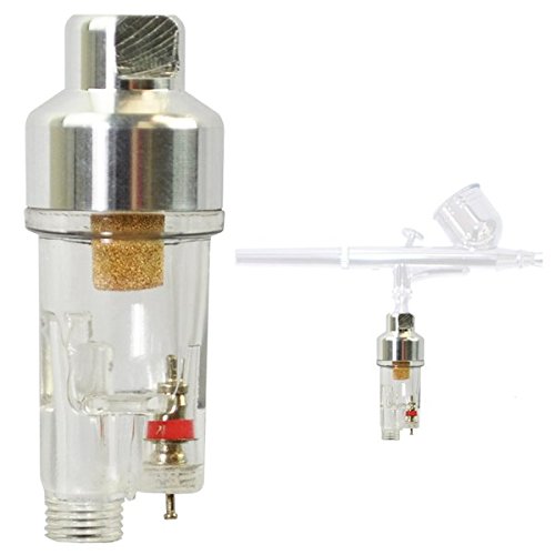 Master Airbrush Premium Airbrush In-Line Mini Air Filter and Water Trap (Connects directly onto airbrushes and hoses with 1/8" threads)