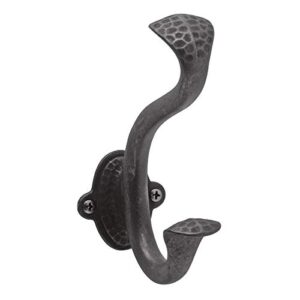 hickory hardware p2175-bi craftsman collection hook, 1-3/8 inch center to center, black iron