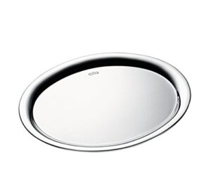 cilio 18/10 mirrored finish stainless steel oval serving tray, 10.5-inch x 8.25-inch
