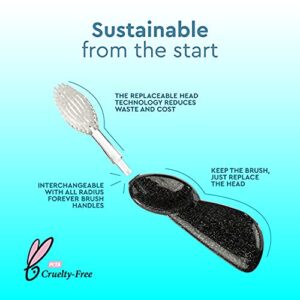 RADIUS Big Brush BPA Free & ADA Accepted Toothbrush Designed to Improve Gum Health & Reduce Gum Issues - Right Hand - Midnight Sky/ Marble/ Soda Pop Eco Grind - Pack of 3