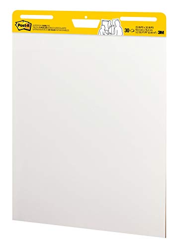 Post-it Super Sticky Easel Pad, 25 x 30 Inches, 30 Sheets/Pad, 4 Pads, Large White Premium Self Stick Flip Chart Paper, Super Sticking Power (559-4)