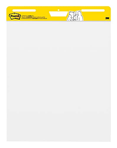 Post-it Super Sticky Easel Pad, 25 x 30 Inches, 30 Sheets/Pad, 4 Pads, Large White Premium Self Stick Flip Chart Paper, Super Sticking Power (559-4)