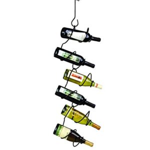 oenophilia climbing tendril hanging wine rack – 6 bottle, metal, ceiling or wall mounted wine rack connector designs for premium wine storage