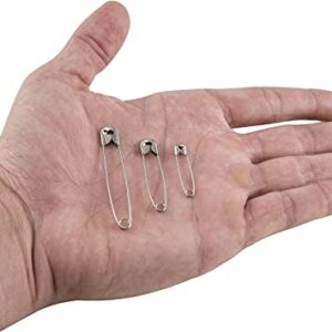 SINGER 00226 Assorted Safety Pins, Multisize, Nickel Plated, 50-Count