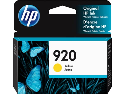 HP 920 | Ink Cartridge | Yellow | Works with HP OfficeJet 6000, 6500, 7000, 7500 | CH636AN