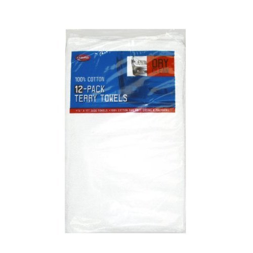 Carrand 40051 14" x 17" Cotton Terry Detailing Towel (12-Pack)