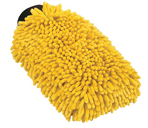 Carrand 40309 Long Chenille Microfiber Car Wash Mitt , Yellow