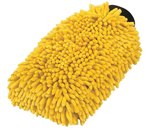 Carrand 40309 Long Chenille Microfiber Car Wash Mitt , Yellow