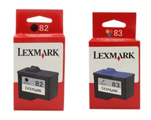 lexmark 82 black & 83 color ink cartridge combo pack (18l0860)