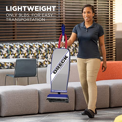 ORECK XL COMMERCIAL Upright Vacuum Cleaner, Bagged Professional Pro Grade, For Carpet and Hard Floor, XL2100RHS, Gray/Blue