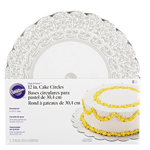 Wilton Show-N-Serve 12-Inch Lace Doily Cake Circles, 8-Count - Round Cake Boards