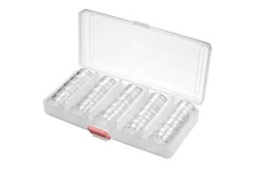 se 25-in-1 round containers inside a plastic storage box with stackable screw-on lids, 7/8″ x 1-1/8″, clear – 87134db