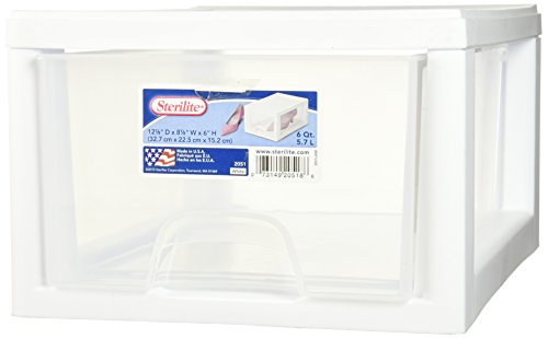 Sterilite Corp. 20518006 Sterilite Stackable Storage Drawer 12 7/8" D x 8 7/8" W x 6" H