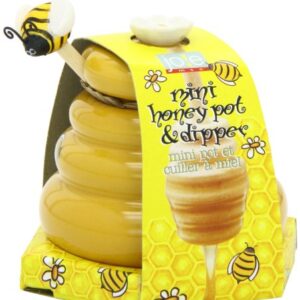 Joie Ceramic Beehive Honey Pot and Wooden Dipper, Mini