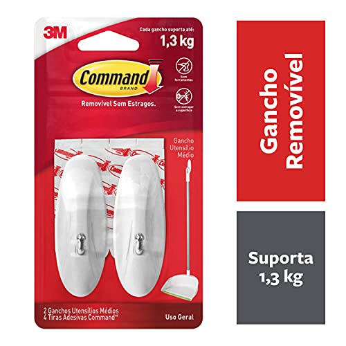 Command Medium Wire Hooks, White, 2-Hooks, 4-Strips, Organize Damage-Free