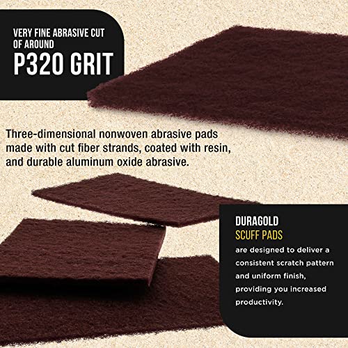 Dura-Gold Premium 6" x 9" Maroon General Purpose Scuff Pads, Box of 10 - Scuffing, Scouring, Sanding, Paint Primer Prep Adhesion Scratch - Surface Preparation Automotive Car Auto Body Woodworking Wood